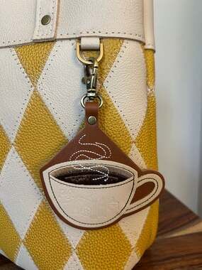 Portland Leather Coffee Bag Charm Portland Leather Goods HONEY Seattle Charm
